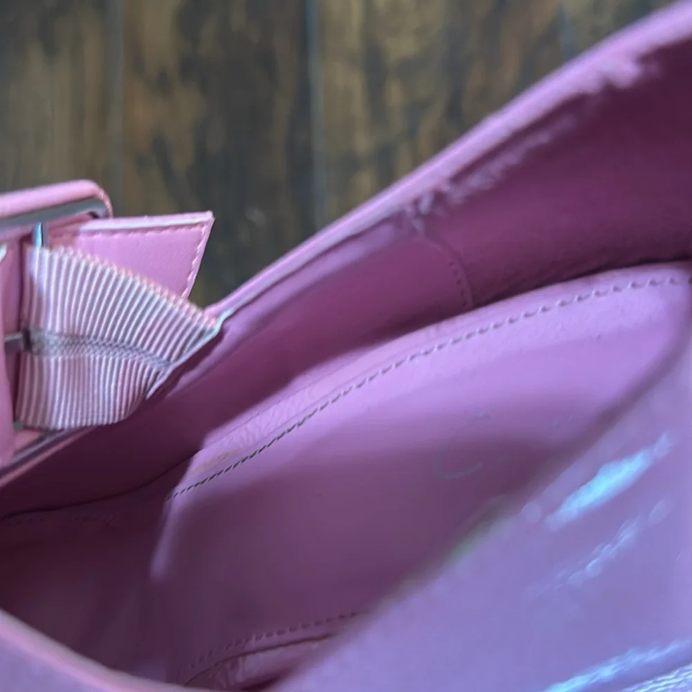 Mary Jane Khiara Shiny Textured Pink Platform Patent Leather Block Heeled Shoe